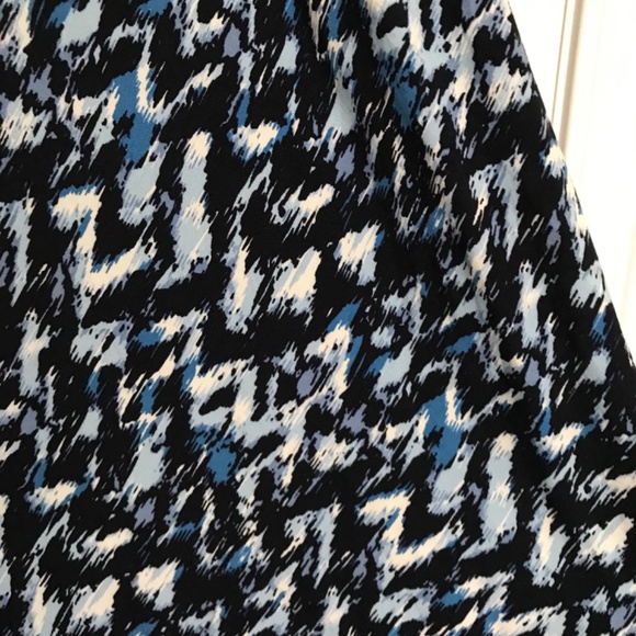 Suzy Shier Abstract Patterned Maxi Skirt L Blue Black - Picture 6 of 9